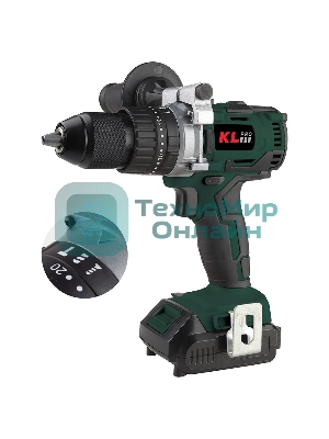 Дрель-шуруповерт Klpro KLDM18B-20, 18 В, 2 Ач, 40 Нм, щеточный, ударный