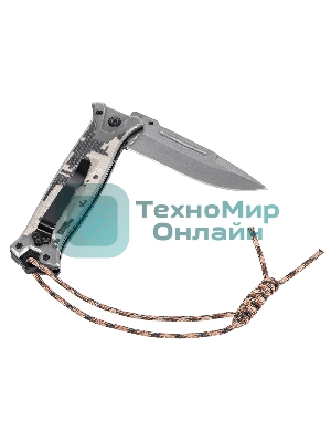 Нож складной Denzel, многоцелевой, системы Liner-Lock, с накладкой G10 на прямой рук-ке+стеклобой 79208