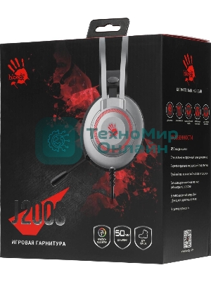 Гарнитура Bloody J200S серый, проводная, подсветка