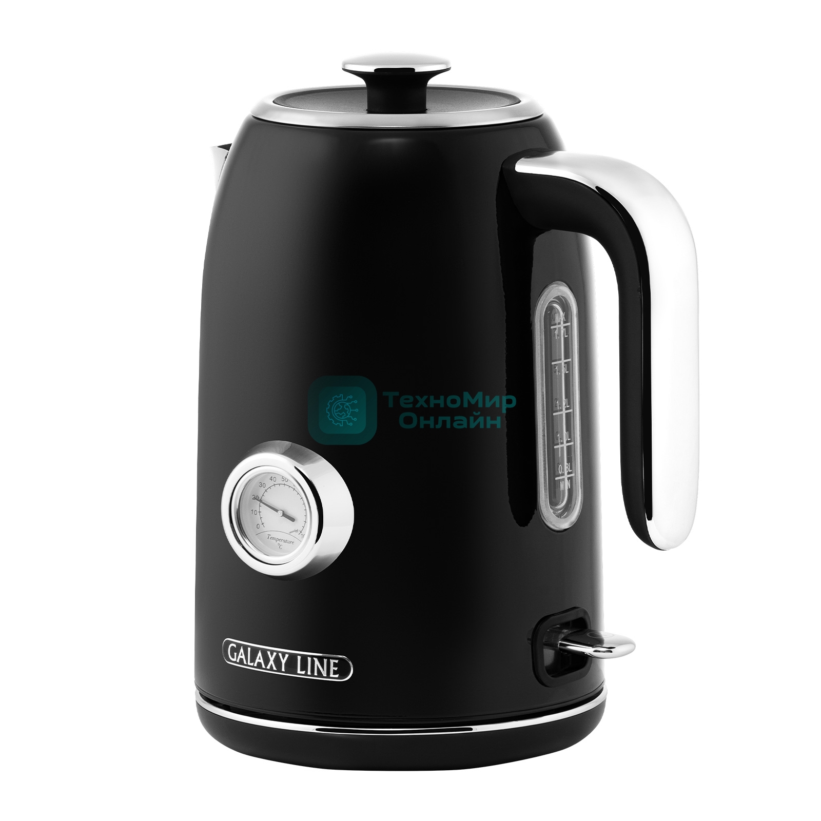 Чайник электрический Galaxy Line GL 0350, магия черного, металл, 2200 Вт, 1.7 л