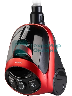 Пылесос Hyundai HYV-C1990 красный/черный, 250/1800 Вт, уборка сухая, пылесборник контейнер, 1.5 л