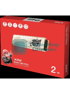 Накопитель SSD ADATA XPG MARS 980 PRO, 2Tb, PCIe 5.0 x4, M.2 2280, NVMe, R/W 14000/13000, с радиатором