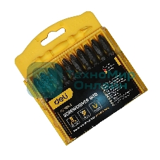 Набор двухсторонних торсионных бит для ударных шуруповертов 10 шт Deli DL252202 PH2x65мм, сталь S2, пласт.кейс