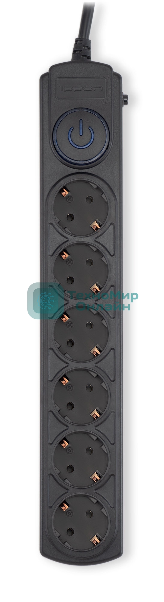 Сетевой фильтр Ippon BK-6-EU-1.8-16-B 1.8 м, 6 розеток, черный, коробка