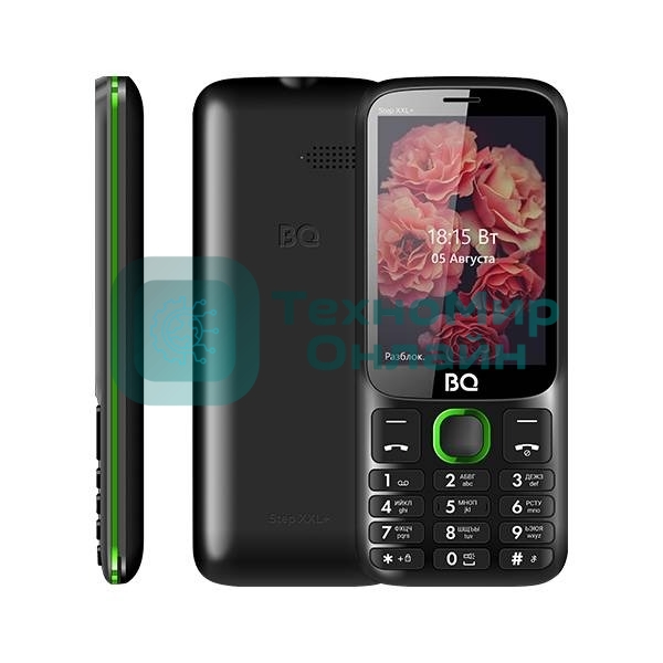 Мобильный телефон BQ 3590 Step XXL+ черный/зеленый