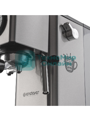 Кофеварка рожковая Endever Costa-1090 стальной, исп. кофе - молотый, 1,2 л, 1400 Вт, 15 бар