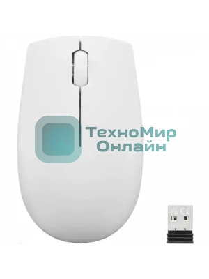 Мышь беспроводная Lenovo 300 светло-серый, 1000 dpi, радиоканал, USB, кнопки - 3