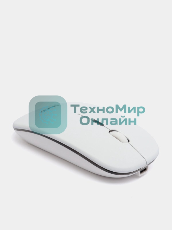 Мышь беспроводная OLMIO WM-21 белый, бесшумная, 3 кнопки с подсветкой, 1600 dpi
