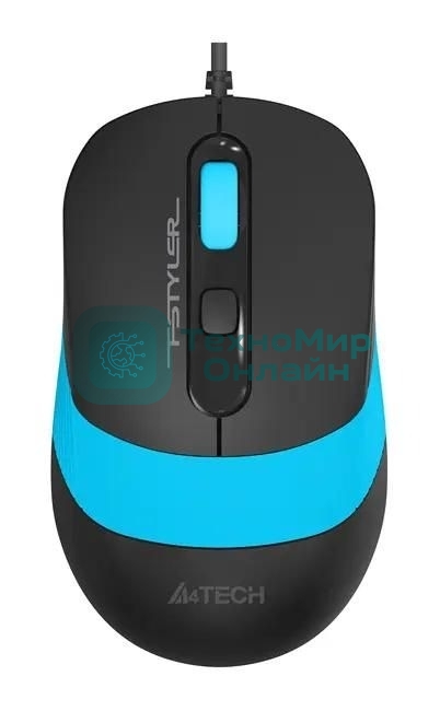 Мышь проводная A4Tech Fstyler FM10 черный/синий, 1600 dpi, USB, кнопки - 4