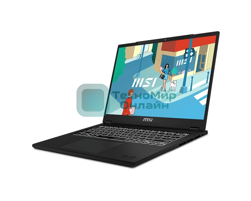 Ноутбук MSI Modern 14H Core i5-13420H 14” 16:10 FHD+ (1920x1200), 60Hz IPS DDR4 16Gbx1 Iris Xe Graphics 512Gb SSD 3cell (53.8Whr) 1.6kg Single backlight (White) Win 11 Pro,1y Black KB Eng/Rus