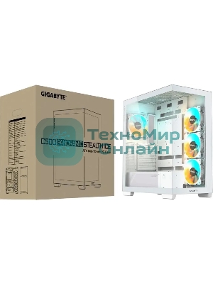 Компьютерный корпус Gigabyte GB-C500PI ST белый без БП ATX 3x120мм 6x140мм 2xUSB 3.0 1xUSB3.1 audio bott PSU