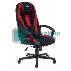 Кресло Zombie 9 черный/красный, экокожа, 120 кг, механизм качания