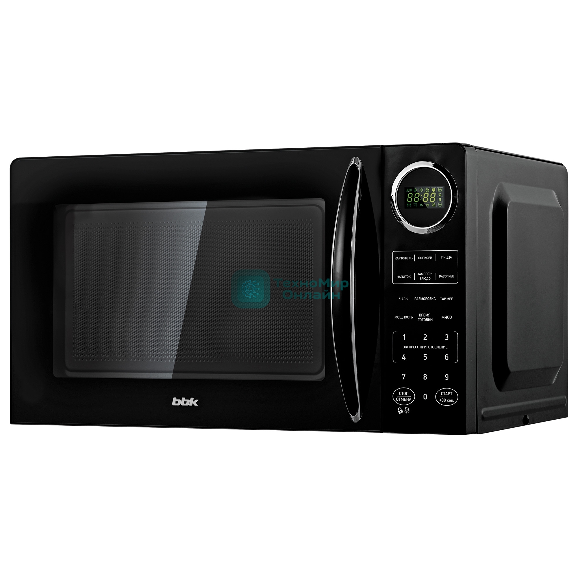 Микроволновая печь BBK 23MWS-907S/B черный, 23 л, 900 Вт, переключатели - сенсор