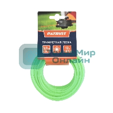 Леска PATRIOT D 3,0 мм L 12 м (звезда, зеленая) 300-12-3, картонный подвес