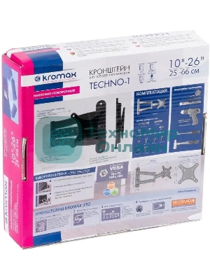 Кронштейн для телевизора Kromax TECHNO-1 темно-серый, 10