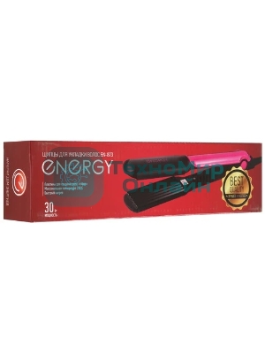 Щипцы для завивки волос Energy EN-873 черный/розовый, 33 мм, 200 °C, 1 режим