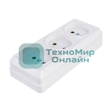 Розетка 3-м ОП Октава 10А IP20 без заземл. бел. IEK ERO30-K01-10-DC