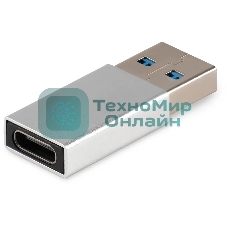 Адаптер Buro ver3.0 USB A(m) USB Type-C (f) серебристый