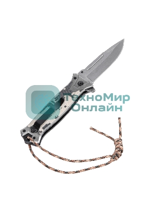 Нож складной Denzel, многоцелевой, системы Liner-Lock, с накладкой G10 на прямой рук-ке+стеклобой 79208