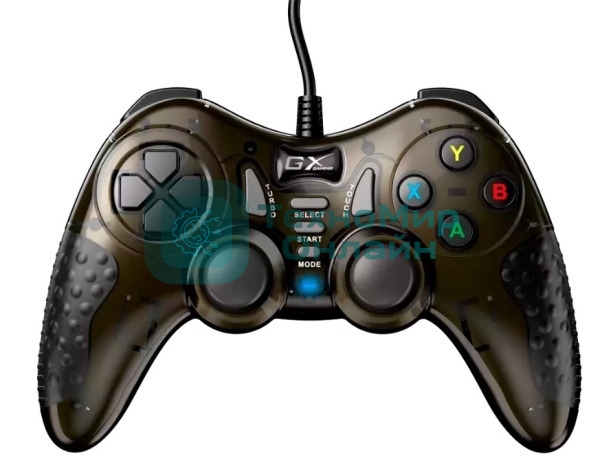 Геймпад проводной Genius GX-19UV/для ПК и PlayStation3, PlayStation4/19 кнопок/2 вибромотора/2 мини-джойстика/кабель1.8м/темно-медный (31610003400)