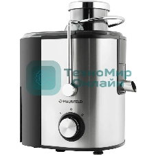 Соковыжималка Maunfeld MJE.850S нержавеющая сталь, центробежная, 850 Вт, 350 мл, механическое