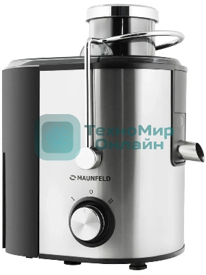 Соковыжималка Maunfeld MJE.850S нержавеющая сталь, центробежная, 850 Вт, 350 мл, механическое