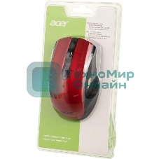 Мышь беспроводная Acer OMR032 черный/красный, 1600 dpi, радиоканал, USB, кнопки - 4