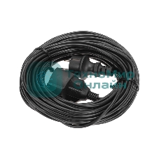 Удлинитель-шнур PROconnect ПВС 3х0,75 мм², 20 м, с/з, 6А, 1300 Вт, IP20, черный