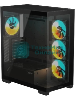 Компьютерный корпус Gigabyte Gb-C500P ST черный без БП ATX 3x120мм 6x140мм 2xUSB 3.0 1xUSB3.1 audio bott PSU