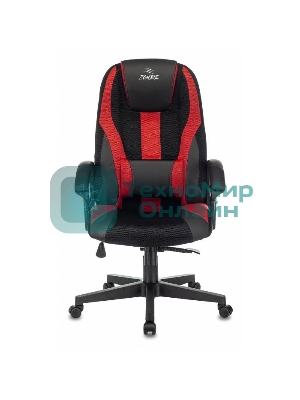 Кресло Zombie 9 черный/красный, экокожа, 120 кг, механизм качания