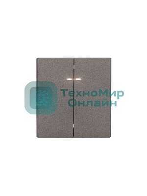 Выключатель Kranz STRONG 2 кл с подсветкой 10А с/у графит