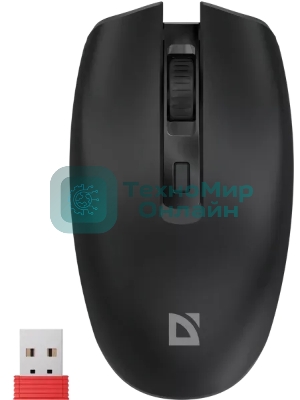 Мышь беспроводная Defender Proto MM-332 черный, 3200 dpi, радиоканал, Bluetooth, USB, кнопки - 4