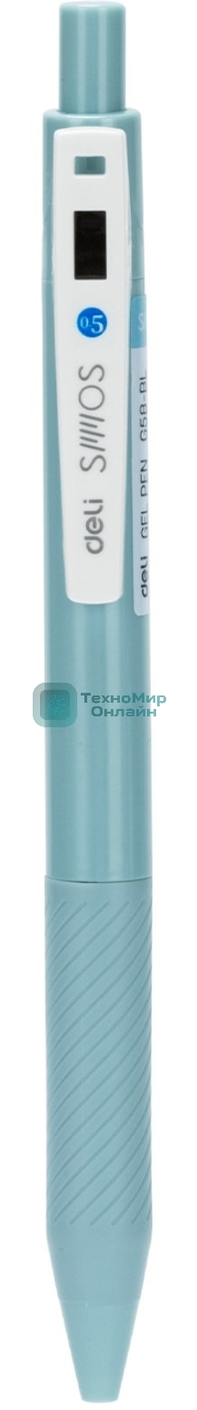 Ручка гелевая Deli EG58-BK голубой, d=0.5мм, черные чернила