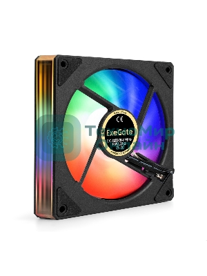 Вентилятор с подсветкой ExeGate EX12025H3P4PPRM-PWM.ARGb (120x120x25, ARGb, Hydraulic bearing (гидродинамический), 4pin + 3pin, 600-1800RPM, 26dBA)