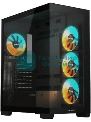 Компьютерный корпус Gigabyte Gb-C500P ST черный без БП ATX 3x120мм 6x140мм 2xUSB 3.0 1xUSB3.1 audio bott PSU