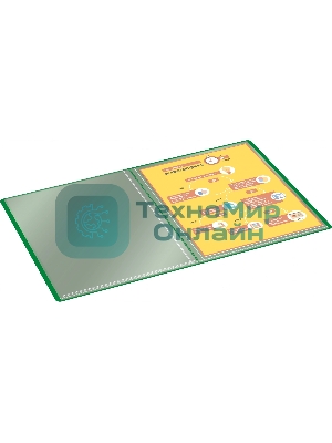 Папка с 30 прозрачными вкладками Silwerhof Eco A4, пластик, 0.5мм, зеленый