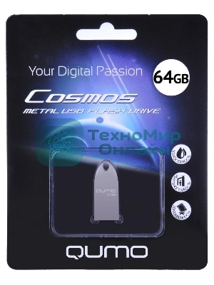 Флешка USB QUMO 64 Gb Cosmos цвет корпуса серебристый2.0 (QM64GUD-Cos-s)