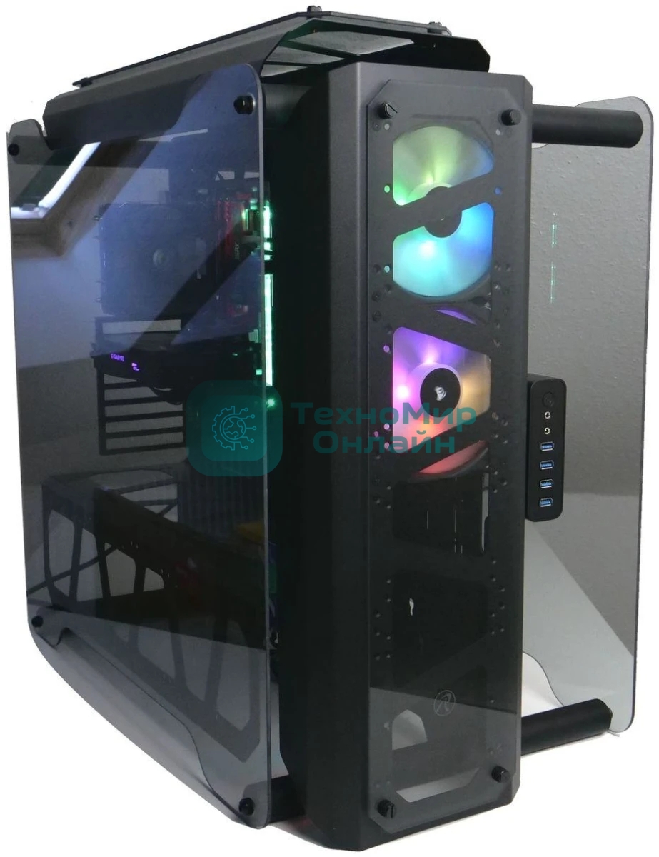 Корпус без блока питания Raijintek ENYO, Full-Tower, TG, no fans, 4xUSB-A 3.0, SSI-EEB, E-ATX, ATX, mATX, mITX Black