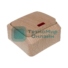 Выключатель 1-кл. ОП Этюд Дача 10А IP20 с индик. сосна SchE BA10-005D