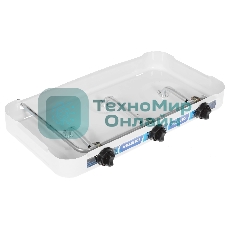 Плита настольная газовая Centek CT-1522 белый, 1.7 кВт, газ, конфорки - 3, эмаль, поворотные переключатели