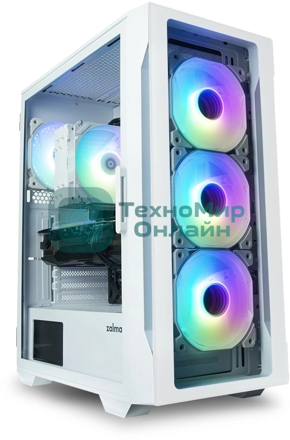 Компьютерный корпус MidiTower Zalman I3 NEO TG White (ATX, front mesh, TG window, USB 2.0 x1, USB 3.0x2, 4x120мм RGb fan, без БП) (I3 NEO TG White)