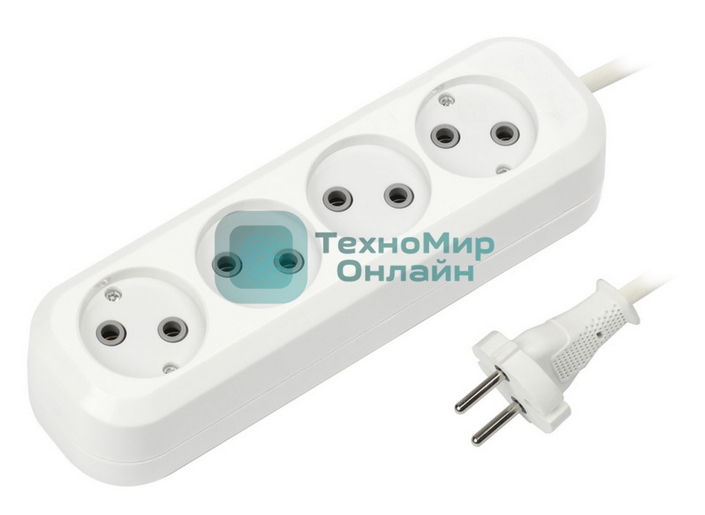 Удлинитель бытовой Smartbuy (SBE-10-4-05-N) 4 гнз х 5,0 м (10А/2.2кВт, ПВС 2х1.0)
