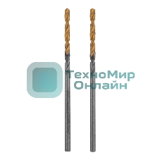Сверло спиральное по металлу Denzel 2 x 49мм, Р6М5, Golden Tip, 2 шт.