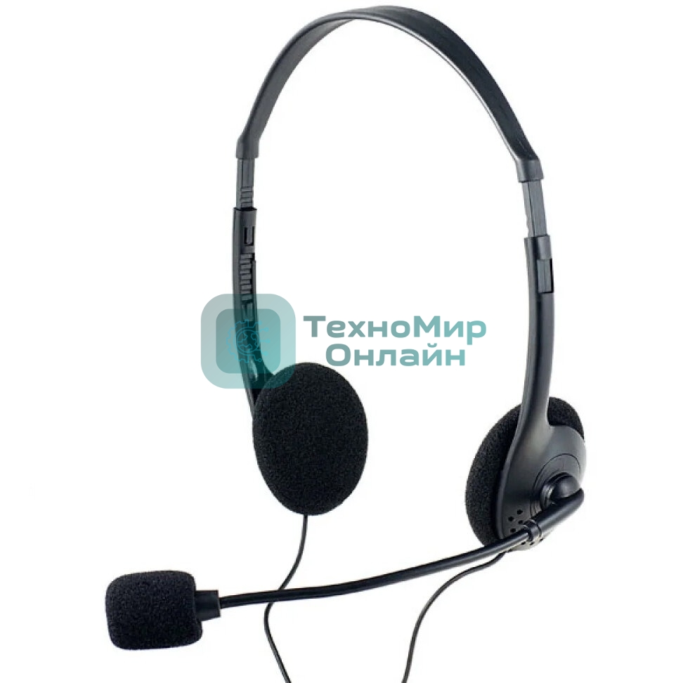 Гарнитура проводная Perfeo накладная CHAT черная PF-CHAT-BLK/SIL