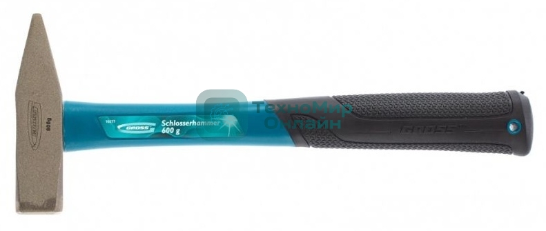 Молоток слесарный Gross 10277 600 г, квадратный боек фибергласовая обрезиненная рукоятка