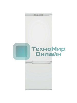 Холодильник встраиваемый Whirlpool WHSP70T241P 70 см, 193.5х54.3х69 см, 295/95 л, инверторный компрессор, автоматическая разморозка, зона свежести влажная, сенсорное управление, технология 6 SMYSL FreshControl, MultiFlow, FreezeControl, перенавешиваемые дверцы, скользящие направляющие, Италия