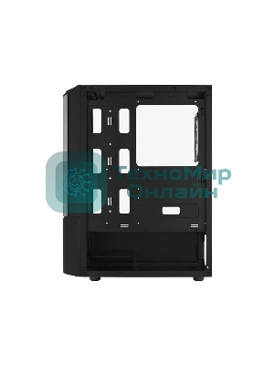 Компьютерный корпус MidTower Aerocool/Formula Quantum-G-BK-v2 черный без Б/п, ATX 3FRGb Fan on front panel