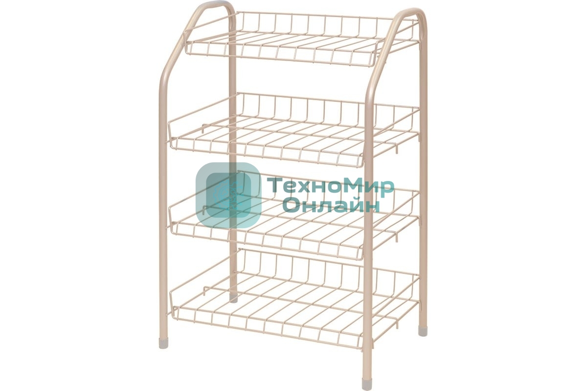 Этажерка НИКА ЭТ2/БЖ бежевый металлик, 4 полки