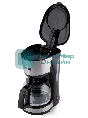 Кофеварка капельная Domfy metal DSM-CM301 1000Вт черный/серебристый