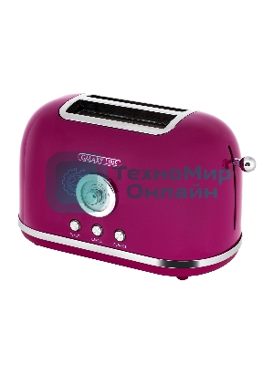 Тостер Galaxy Line GL 2916, малиновый джем, металл, 900 Вт, 6 степеней поджарки